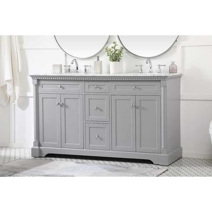 Elegant Kitchen/Bath Clarence 60" Double Bathroom Vanity, Grey