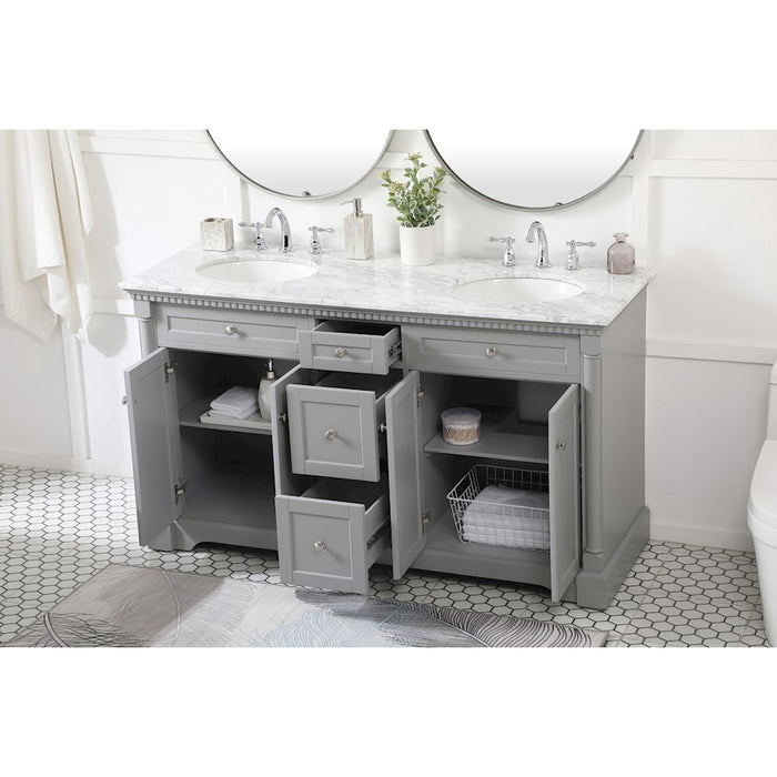 Elegant Kitchen/Bath Clarence 60" Double Bathroom Vanity, Grey