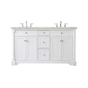 Elegant Kitchen/Bath Clarence 60" Double Bathroom Vanity, White - VF53060DWH