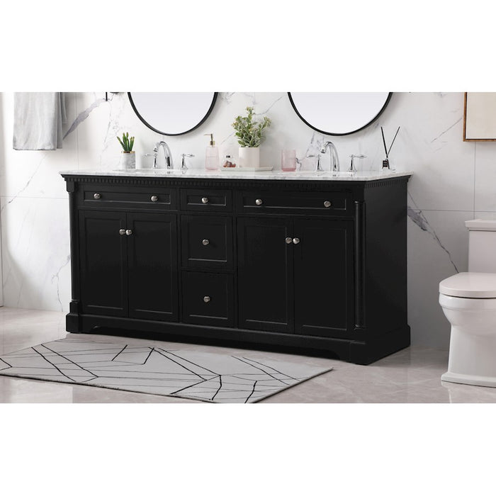 Elegant Kitchen/Bath Clarence 72" Double Bathroom Vanity Set, Black