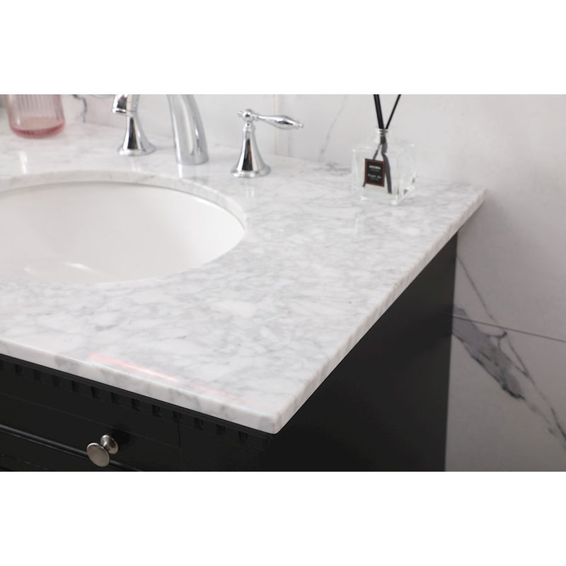 Elegant Kitchen/Bath Clarence 72" Double Bathroom Vanity Set, Black