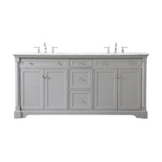 Elegant Kitchen/Bath Clarence 72" Double Bathroom Vanity, Grey - VF53072DGR