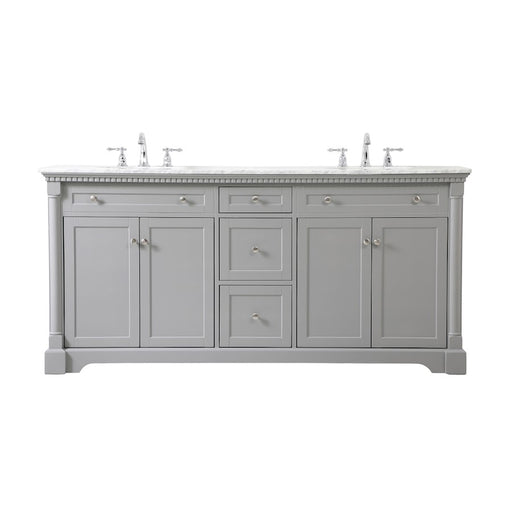 Elegant Kitchen/Bath Clarence 72" Double Bathroom Vanity, Grey - VF53072DGR