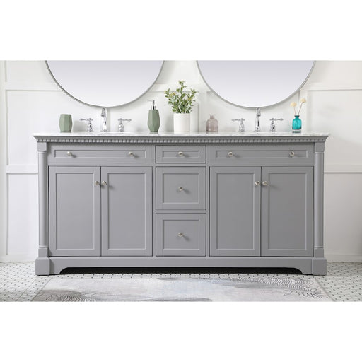 Elegant Kitchen/Bath Clarence 72" Double Bathroom Vanity, Grey