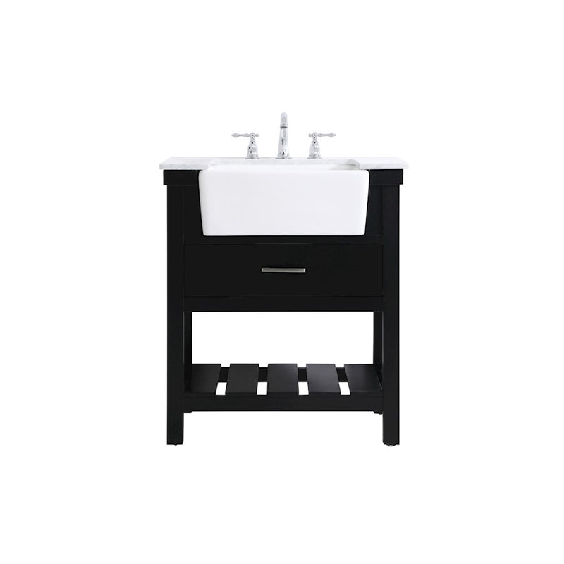Elegant Kitchen/Bath Clement 30" Single Bathroom Vanity, Black - VF60130BK