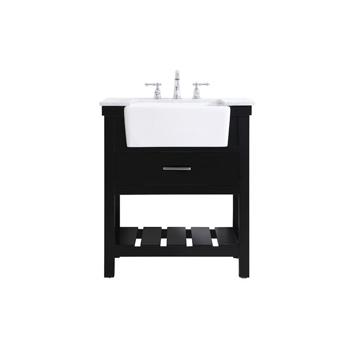 Elegant Kitchen/Bath Clement 30" Single Bathroom Vanity, Black - VF60130BK