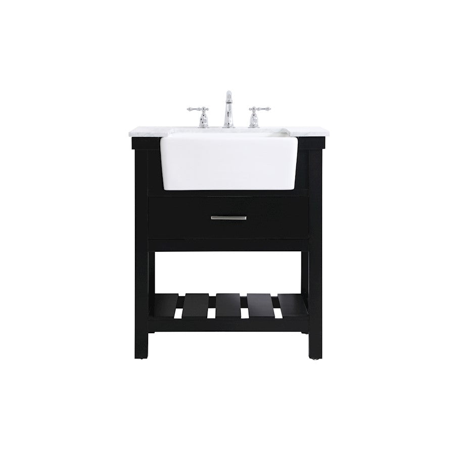 Elegant Kitchen/Bath Clement 30" Single Bathroom Vanity, Black - VF60130BK