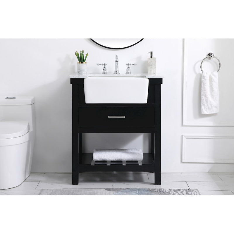 Elegant Kitchen/Bath Clement 30" Single Bathroom Vanity, Black