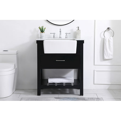 Elegant Kitchen/Bath Clement 30" Single Bathroom Vanity, Black