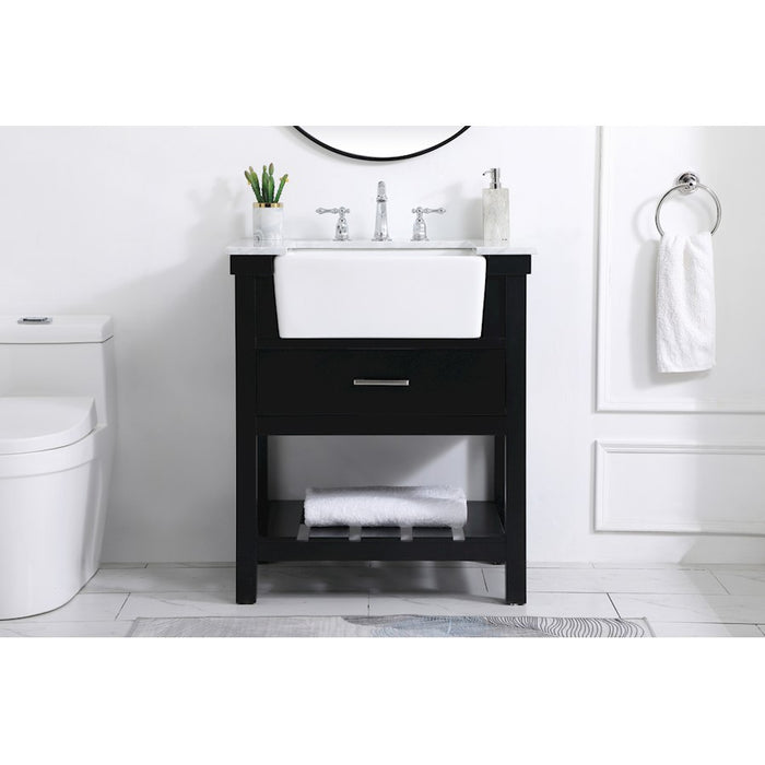 Elegant Kitchen/Bath Clement 30" Single Bathroom Vanity, Black