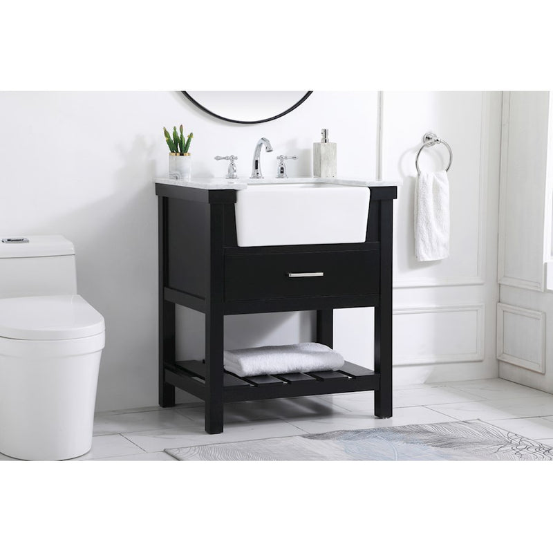 Elegant Kitchen/Bath Clement 30" Single Bathroom Vanity, Black