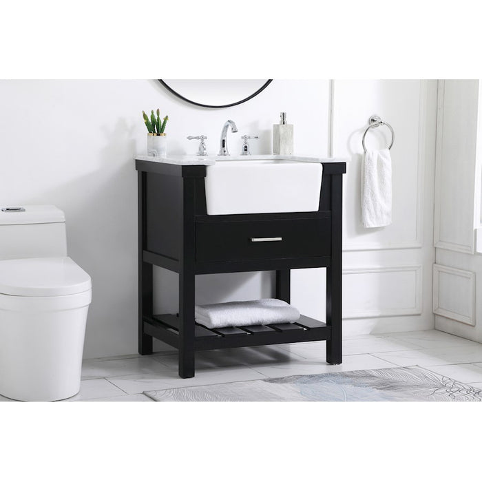 Elegant Kitchen/Bath Clement 30" Single Bathroom Vanity, Black