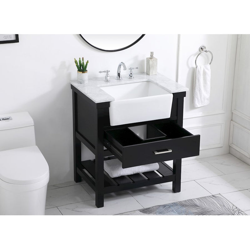 Elegant Kitchen/Bath Clement 30" Single Bathroom Vanity, Black