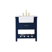 Elegant Kitchen/Bath Clement 30" Single Bathroom Vanity, Blue - VF60130BL