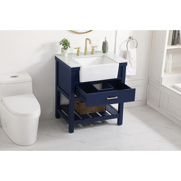 Elegant Kitchen/Bath Clement 30" Single Bathroom Vanity, Blue