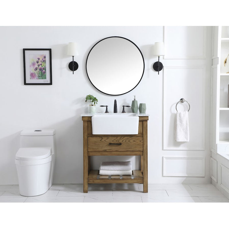 Elegant Clement 30" Single Bathroom Vanity, Blue/Backsplash