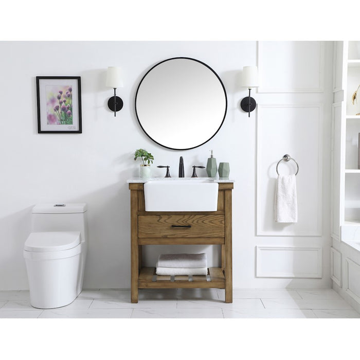 Elegant Clement 30" Single Bathroom Vanity, Blue/Backsplash