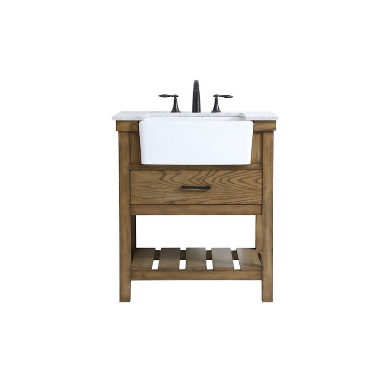 Elegant Kitchen/Bath Clement 30" Single Bathroom Vanity, Driftwood - VF60130DW