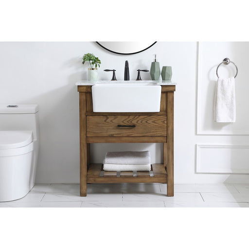 Elegant Kitchen/Bath Clement 30" Single Bathroom Vanity, Driftwood
