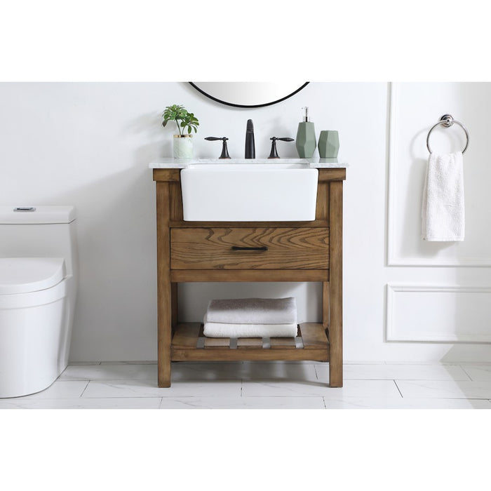 Elegant Kitchen/Bath Clement 30" Single Bathroom Vanity, Driftwood