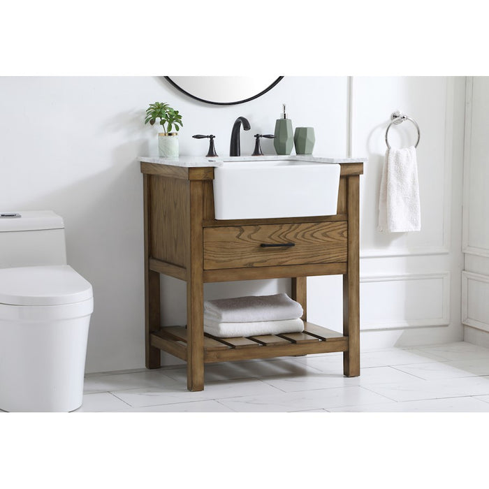 Elegant Kitchen/Bath Clement 30" Single Bathroom Vanity, Driftwood