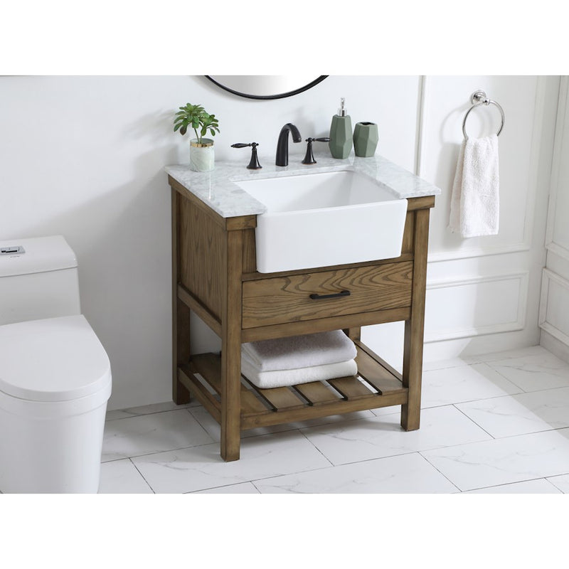 Elegant Kitchen/Bath Clement 30" Single Bathroom Vanity, Driftwood