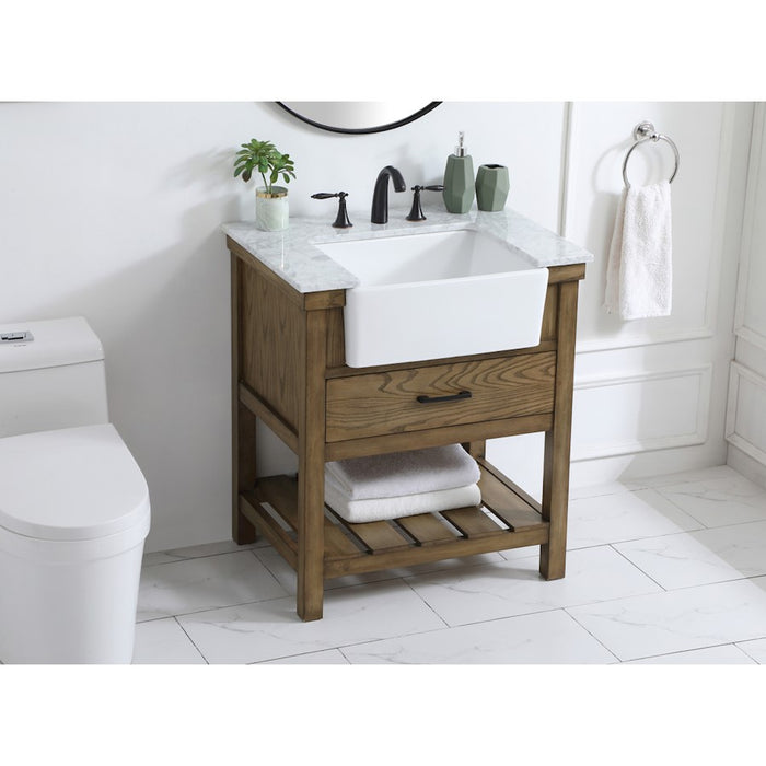 Elegant Kitchen/Bath Clement 30" Single Bathroom Vanity, Driftwood