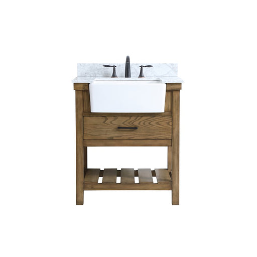 Elegant Clement 30" Single Bathroom Vanity, Driftwood/Backsplash - VF60130DW-BS