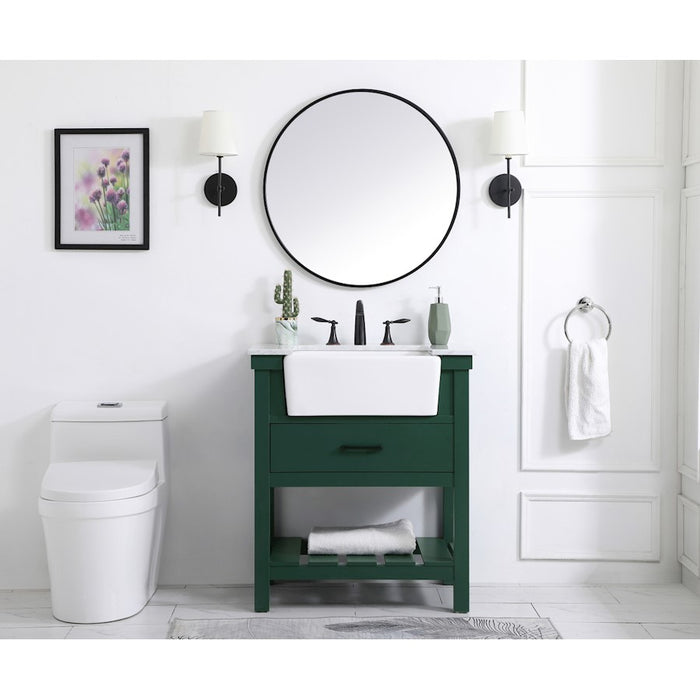 Elegant Clement 30" Single Bathroom Vanity, Driftwood/Backsplash