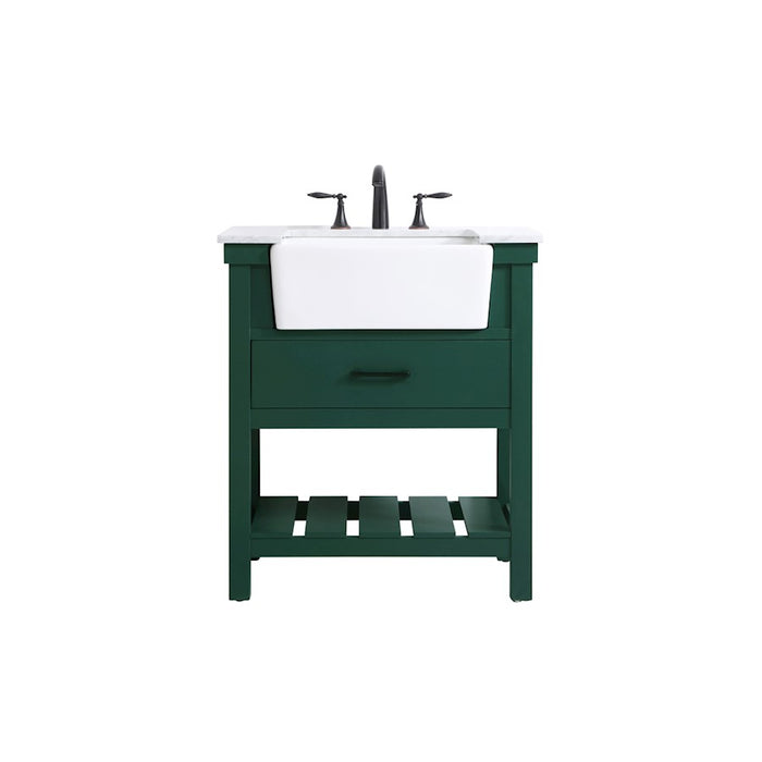 Elegant Kitchen/Bath Clement 30" Single Bathroom Vanity, Green - VF60130GN