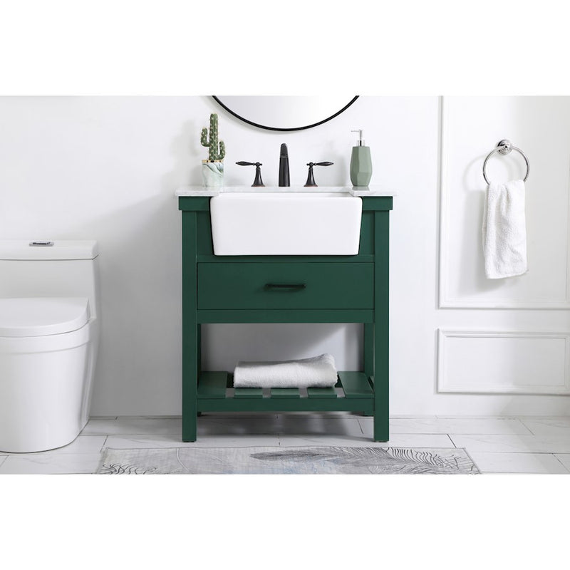 Elegant Kitchen/Bath Clement 30" Single Bathroom Vanity, Green
