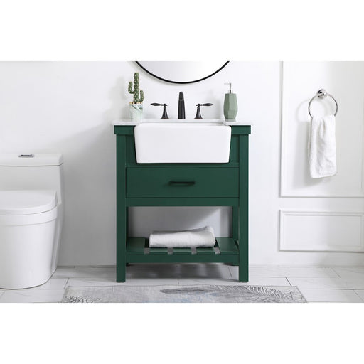 Elegant Kitchen/Bath Clement 30" Single Bathroom Vanity, Green