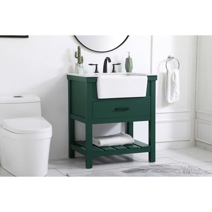 Elegant Kitchen/Bath Clement 30" Single Bathroom Vanity, Green