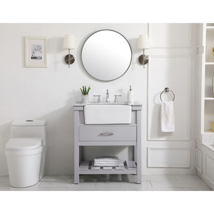 Elegant Clement 30" Single Bathroom Vanity, Green/Backsplash