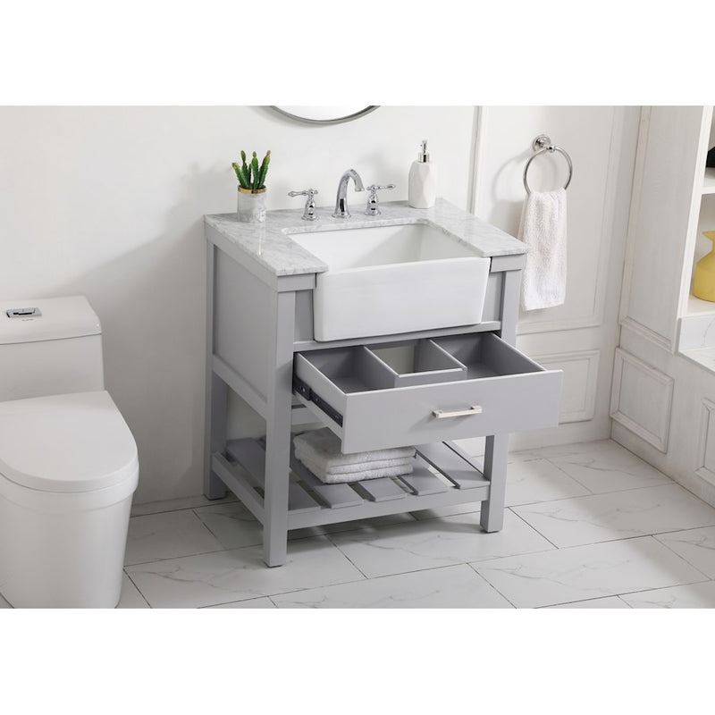 Elegant Kitchen/Bath Clement 30" Single Bathroom Vanity, Grey