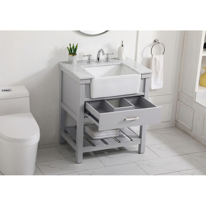 Elegant Kitchen/Bath Clement 30" Single Bathroom Vanity, Grey