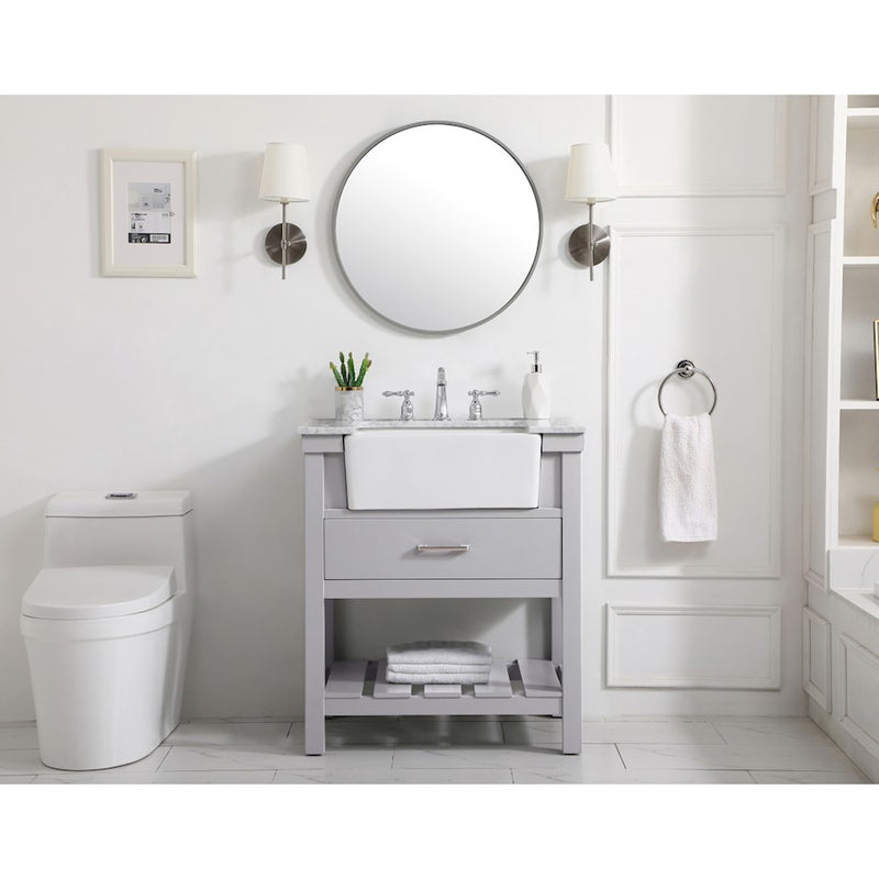 Elegant Kitchen/Bath Clement 30" Single Bathroom Vanity, Grey
