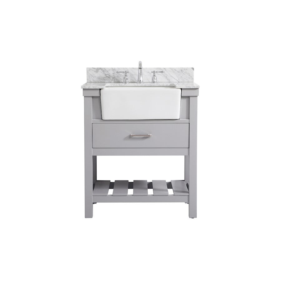 Elegant Clement 30" Single Bathroom Vanity, Grey/Backsplash - VF60130GR-BS