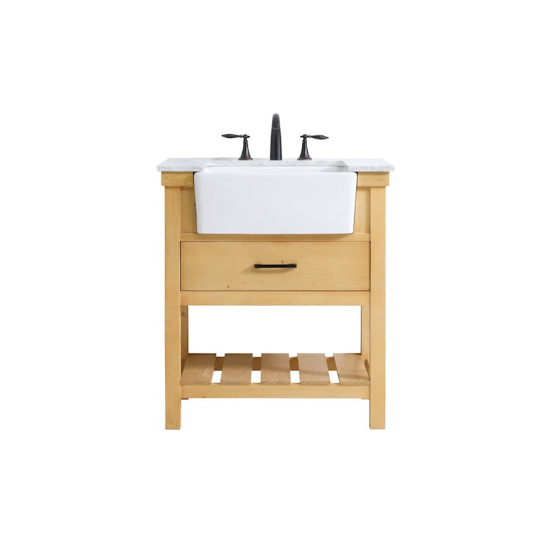 Elegant Clement 30" Single Bathroom Vanity, Natural Wood - VF60130NW