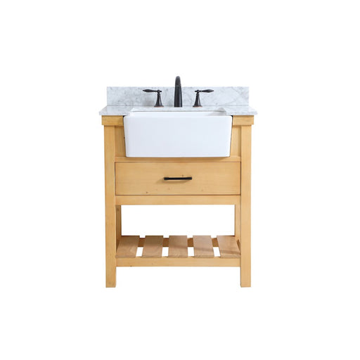 Elegant Clement 30" Single Vanity, Natural Wood/Backsplash - VF60130NW-BS