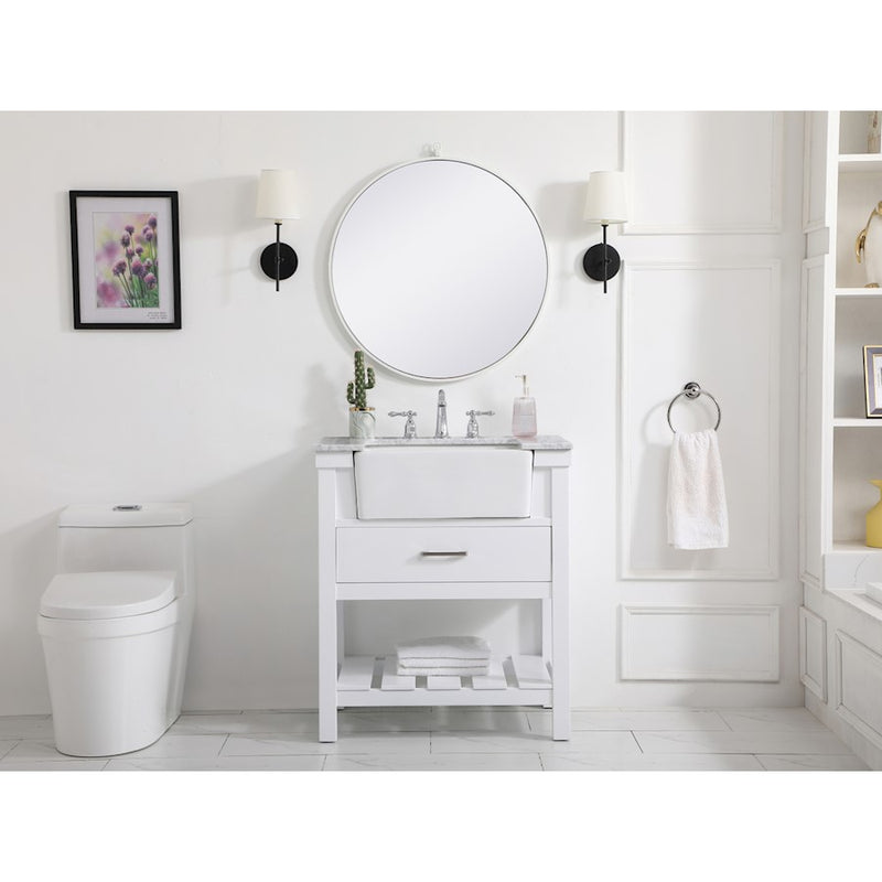 Elegant Clement 30" Single Vanity, Natural Wood/Backsplash