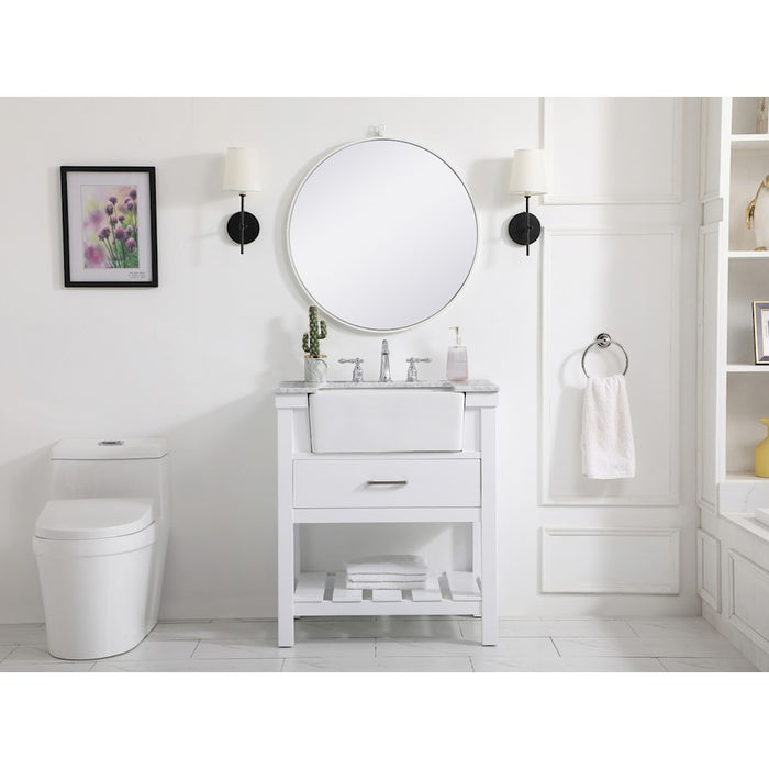 Elegant Clement 30" Single Vanity, Natural Wood/Backsplash
