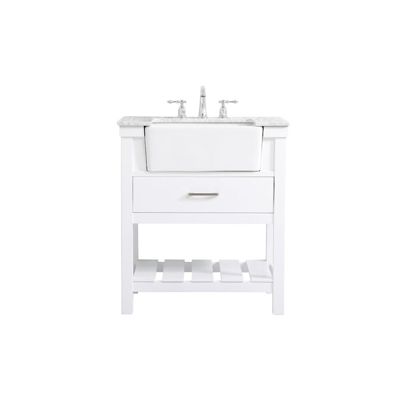 Elegant Kitchen/Bath Clement 30" Single Bathroom Vanity, White - VF60130WH