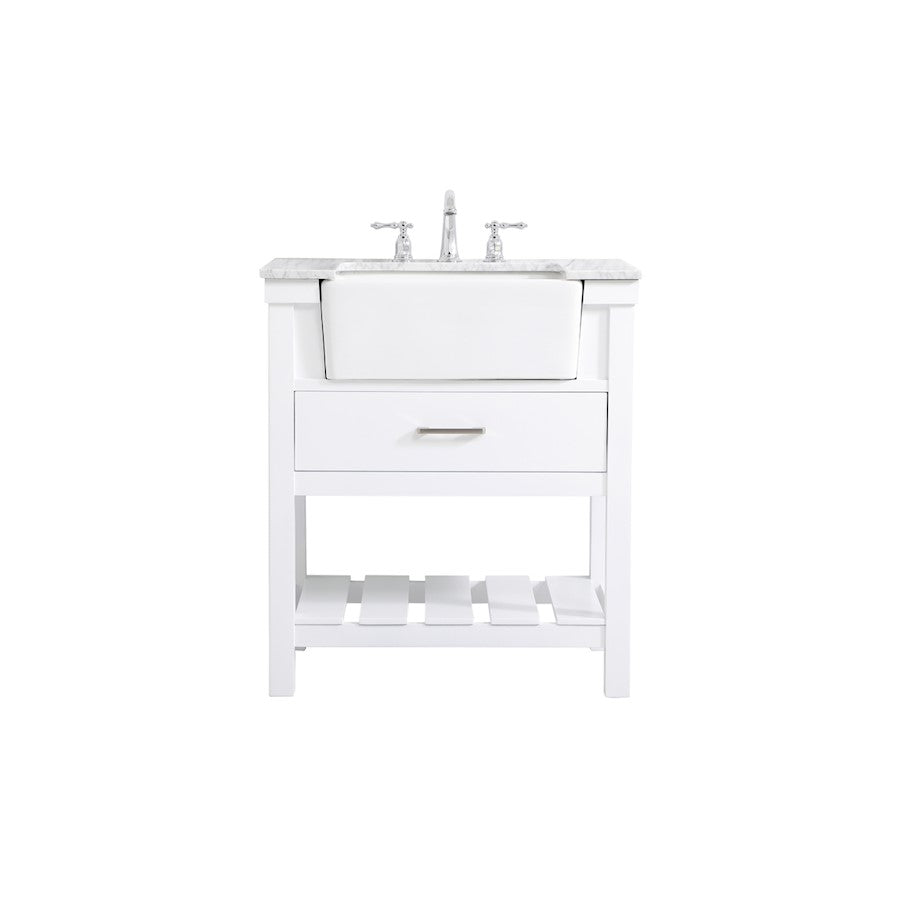 Elegant Kitchen/Bath Clement 30" Single Bathroom Vanity, White - VF60130WH