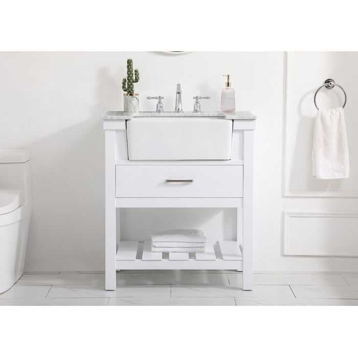Elegant Kitchen/Bath Clement 30" Single Bathroom Vanity, White
