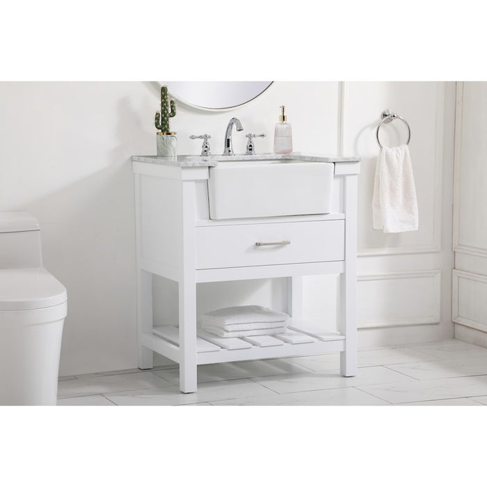 Elegant Kitchen/Bath Clement 30" Single Bathroom Vanity, White