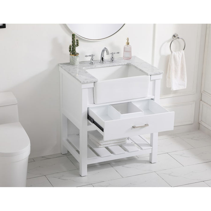 Elegant Kitchen/Bath Clement 30" Single Bathroom Vanity, White