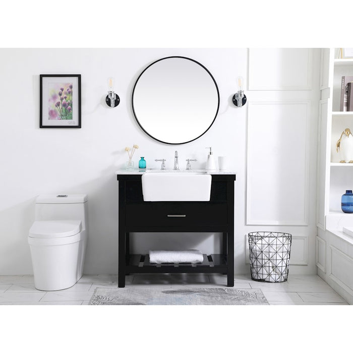 Elegant Clement 30" Single Bathroom Vanity, White/Backsplash
