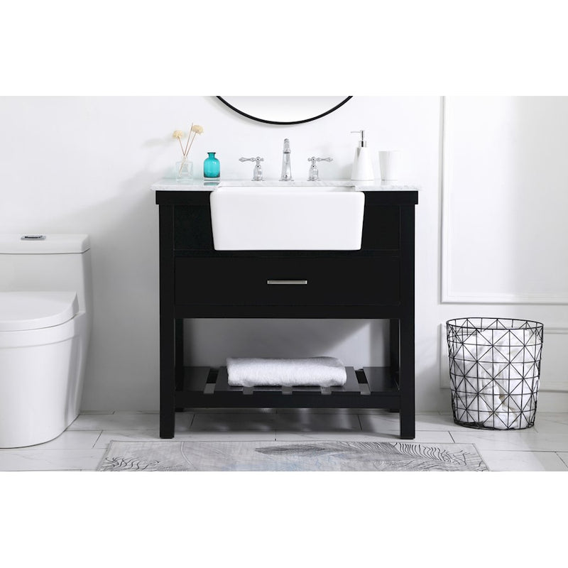 Elegant Kitchen/Bath Clement 36" Single Bathroom Vanity, Black