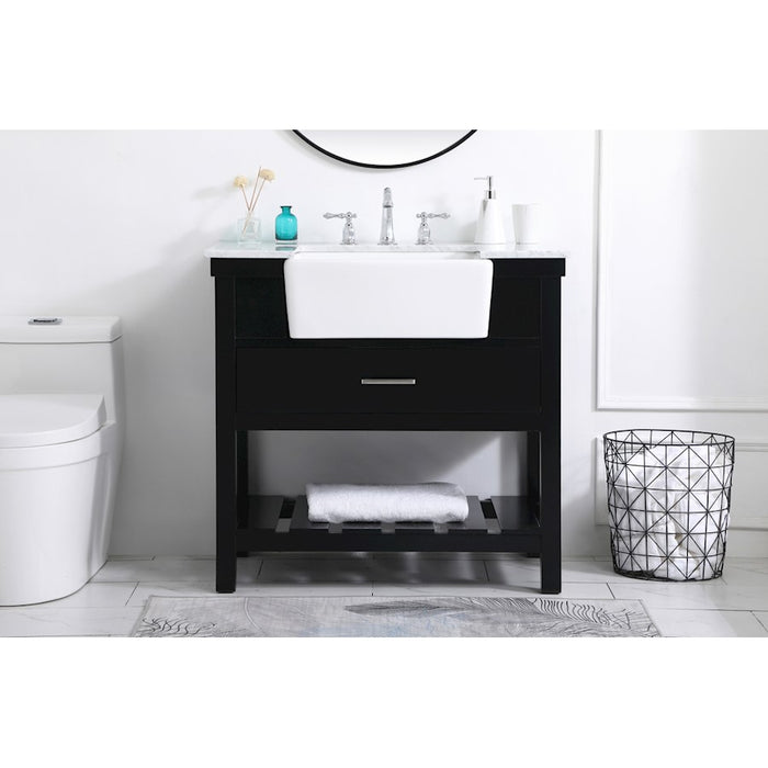 Elegant Kitchen/Bath Clement 36" Single Bathroom Vanity, Black